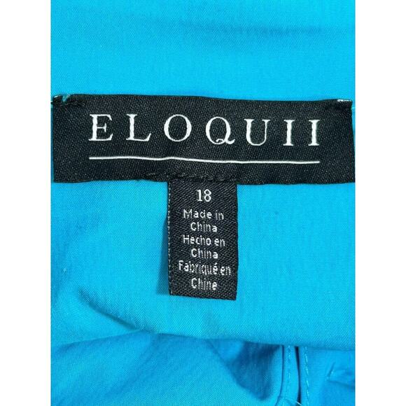 Eloquii Poplin Twofer Shirtdress Front Placket Long Sleeve Mini Size 18 Blue - Picture 11 of 16